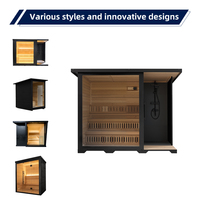 Sauna extérieur avec douche et vestiaire moderne
