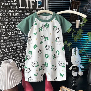 Combinaison Bébé à Manches Courtes Légère d'Été <span class=keywords><strong>pour</strong></span> <span class=keywords><strong>Climatiseur</strong></span>, Vêtement Extensible Quotidien, Pyjama Décontracté <span class=keywords><strong>pour</strong></span> Tout-Petits - Product Image 5