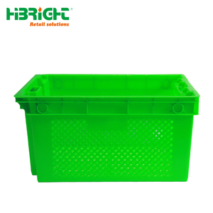 Heavy Duty <b>Plastic</b> Logistics <b>Crate</b> Durable Mesh Turnover Box with Handles for Supermarket Fresh Vegetable Delivery - Product Image 3
