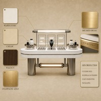 Vitrine de Luxe pour Bijoux, Comptoir d'Exposition Personnalisé en Acier Inoxydable, Meuble à Bijoux Éclairé par LED pour Centre Commercial et Boutique de Détail