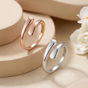 Juego de Anillos Dobles Minimalistas Ajustables de <span class=keywords><strong>Plata</strong></span> de Ley 925 con Bañ<span class=keywords><strong>o</strong></span> de Rodio/Oro/Oro Rosa para Mujer, Joyería Fina para Uso Diario - Product Image 4