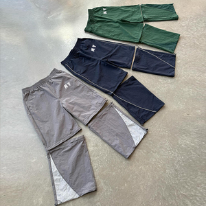 <span class=keywords><strong>Pantalon</strong></span> d'été personnalisé en nylon, convertible avec fermeture éclair amovible, patchwork respirant, coupe ample pour homme - Product Image 1
