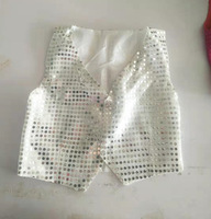 Mode enfants sans manches paillettes gilet hip-hop Jazz danse scène Costume fille garçon veste brillant gilets paillettes paillettes gilet