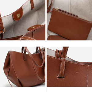 OEM offres promotionnelles vente en gros dame de luxe concepteur grand sac fourre-tout en cuir véritable pour femmes sacs à main - Product Image 5