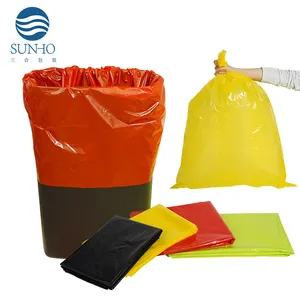 हॉट सेल 33 45 60 65 95 गैलन कस्टम ब्लैक बायोडिग्रेडेबल औद्योगिक हेवी ड्यूटी प्लास्टिक कचरा बैग