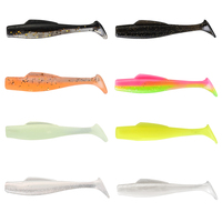 Lot de 6/8 leurres souples en plastique pour la pêche, 8 couleurs, appâts souples en TPE, leurres souples pour la pêche en gros
