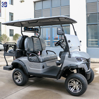 Voiturette de golf électrique 4 places gris 72V à énergie solaire avec roues tout-terrain rehaussées de 14 pouces pour les centres de villégiature et les communautés