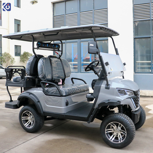 Carrito de <span class=keywords><strong>Golf</strong></span> Eléctrico de 4 Plazas, con Ruedas Todoterreno de 14 Pulgadas, Elevado, Color <span class=keywords><strong>Gris</strong></span>, de 72V, con Energía Solar, para Complejos Turísticos y Comunidades - Product Image 5