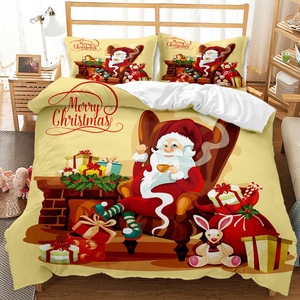 Set di Biancheria da Letto in Poliestere Stampato con Pigmenti Floreali Natalizi, Stile Europeo-Americano, 200TC, Copripiumino e Lenzuolo - Product Image 6