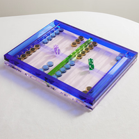 Jeu de Backgammon Personnalisé de Luxe, Grand et Petit, Premium, Translucide, avec Surface de Jeu Durable en Acrylique