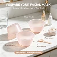 Ensemble de bols à masque réutilisables en plastique avec cuillère en silicone, parfait pour mélanger la poudre de masque, l'argile et le gel