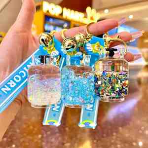 Nightlight Sand <b>Bottle</b> Keychain with Oil Bubble Beads <b>Gas</b> Tank Keychain <b>Small</b> Birthday Gift Bag Hanger Wholesale - Product Image 1