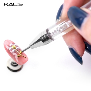 KADS Stylo à double embout en silicone pour nail art, avec manche en cristal, pour le pose de strass et la cire, outil de manucure - Product Image 5