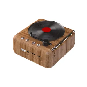 Маленький и портативный деревянный беспроводной динамик Hi-Fi звук Деревянный Ретро BT динамик с FM-радио