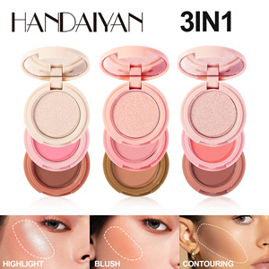 Set de Paleta de Maquillaje Facial Handaiyan 3 en 1, Colorete, Iluminador y Bronceador en Tono Rosa, Maquillaje Vegano y Sombra de Ojos - Product Image 3