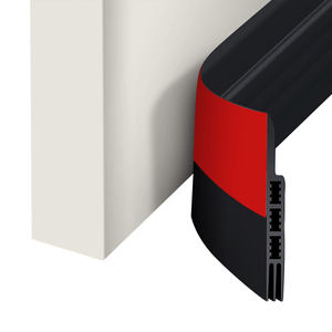 Bande d'étanchéité pour bas de porte en caoutchouc, forme cale, auto-adhésive, anti-bruit, pour portes en bois de chambre et de salle de bain, sac de 1 m - Product Image 5