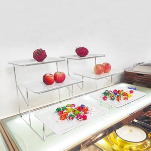 Articles <span class=keywords><strong>de</strong></span> restauration pour buffet santé 3 niveaux pierres précieuses apéritif salade fruits <span class=keywords><strong>de</strong></span> <span class=keywords><strong>mer</strong></span> plateaux à fruits support <span class=keywords><strong>plateau</strong></span> <span class=keywords><strong>de</strong></span> service en céramique porcelaine blanche - Product Image 6