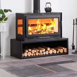 Cheminée simple à flamme réelle au <span class=keywords><strong>bois</strong></span>, <span class=keywords><strong>double</strong></span> <span class=keywords><strong>face</strong></span>, triple <span class=keywords><strong>face</strong></span>, vue sur le feu, salon de villa, cheminée - Product Image 2