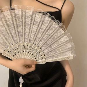 Abanico Plegable de Encaje Negro Retro Guansen, Abanico para Jk Lolita Hanfu Cheongsam - Product Image 4