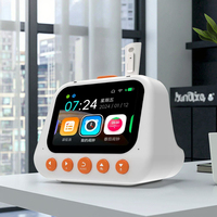 One-Click Ai Alarm Flip Telefoon Oled Display Pomodoro Mode Weer Onderzoek Real-Time Chat Wifi Connectiviteit Plastic Materiaal Wit