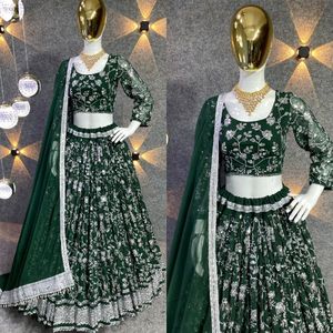 Expertize diseñador indio Georgette vestido Lehenga con Dupatta lentejuelas bordado trabajo para fiesta desgaste Bollywood traje al por mayor - Product Image 5
