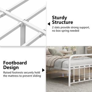 Металлическая кровать для спальни из американского склада, простая кровать для квартиры - Product Image 3