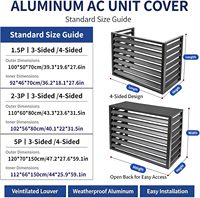 Couverture de climatiseur en aluminium de qualité industrielle, imperméable, anti-corrosion, avec design à persiennes, pour balcon et jardin