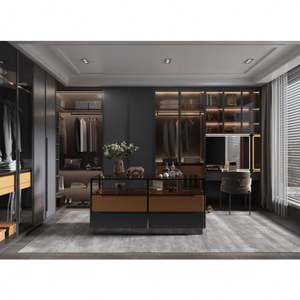 Armoires de luxe sur mesure de haute qualité, style italien, meubles de chambre à coucher pour la maison, hôtel, porte en verre, armoire en bois, dressing - Product Image 5