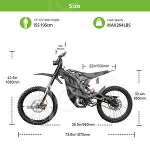 สำหรับมอเตอร์ไซค์วิบาก M Dirt Bike แรงบิด 440 นิวตันเมตร ความเร็วสูงสุด 80 กม./ชม. 72V 35AH IP67 รับน้ำหนักได้ 120 กก. มอเตอร์ไซค์วิบากสำหรับผู้ใหญ่ - Product Image 6
