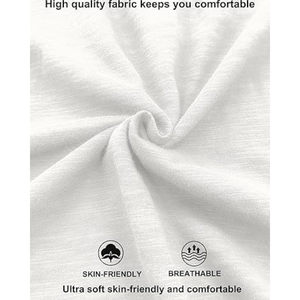 Men's <b>White</b> Short Sleeve Henley <b>T</b>-<b>Shirt</b> Slim Fit <b>V</b>-<b>Neck</b> Cotton Jersey Casual Solid Color Top - Product Image 6