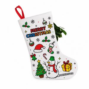 Kit de Manualidades Navideñas para Niños, Calcetín de Navidad para Pintar con Rotuladores de Acuarela Coloridos, Bolsa de Regalo Colgante Personalizada - Product Image 2