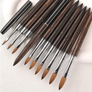 1PC Kolinsky Sable Acrylic Nail Art <b>Brush</b> Nail Extension UV Nail Gel Carving Pen <b>Brush</b> Flat <b>Round</b> Red Wood Acrylic <b>Brush</b> - Product Image 5