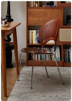 Chaise moderne en bois massif avec pieds en métal pour salle à manger, salon, bureau
