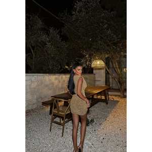 <b>Gold</b> Molly Mini <b>Dress</b> with Rhinestone Decoration Formal Ball Gown for <b>Party</b> Prom Graduation XS Size - Product Image 3