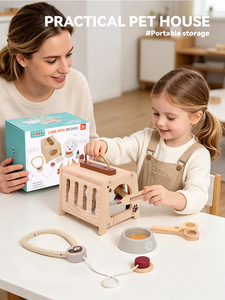 Jouet <span class=keywords><strong>de</strong></span> rôle pour enfants, ensemble <span class=keywords><strong>de</strong></span> <span class=keywords><strong>docteur</strong></span> en bois pour animaux <span class=keywords><strong>de</strong></span> compagnie, simulation <span class=keywords><strong>de</strong></span> soins aux chiens, jouets éducatifs en bois pour enfants - Product Image 6
