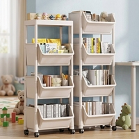 Chariot utilitaire à roulettes blanc en plastique, non pliable, à trois niveaux, étagère de rangement de cuisine, design multifonctionnel, matériau PP