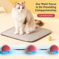 Jouet pour chat, divertissement autonome, soulagement de l'ennui, balle intelligente automatique électrique roulante en gel de silicone, pas d'installation requise