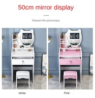 Coiffeuse moderne simple en bois pour petite chambre à coucher avec panneau de miroir éclairé sur pied Armoire de rangement durable assemblée
