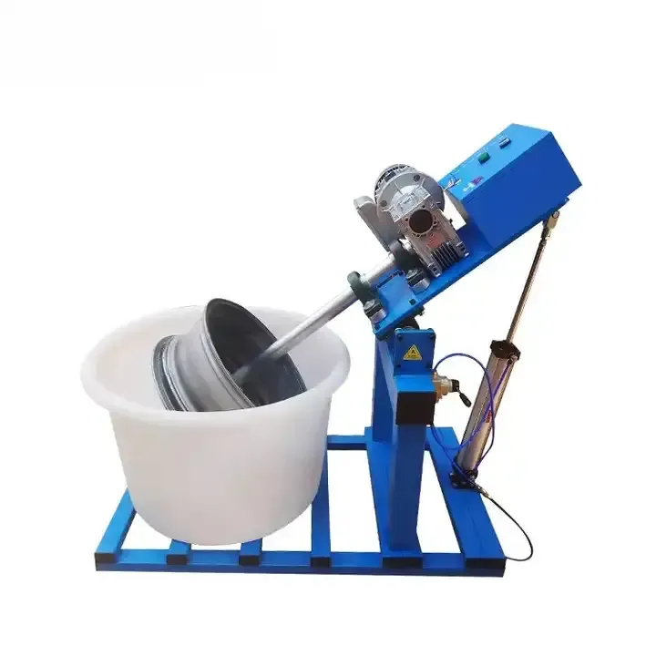 मिश्र धातु पहियों के लिए अपघर्षक मीडिया व्हील पॉलिशर के साथ व्हील पॉलिशिंग मशीन