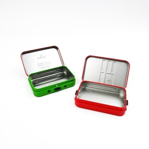 Boîte en fer blanc personnalisée avec logo imprimé OEM/ODM, écologique, de qualité alimentaire, résistante aux enfants, avec bouton, emballage en fer blanc recyclable, revêtement UV - Product Image 1