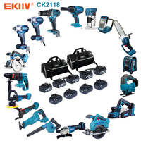 EKIIV Outils électriques professionnels Offre Spéciale perceuse à percussion à batterie lithium-ion sans fil 15 en 1 ensemble d'outils combinés