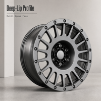 Jantes tout-terrain forgées monobloc 6061-T6 à rayons multiples, jantes en alliage concaves profondes avec simulation de beadlock pour pick-up 4x4 et SUV