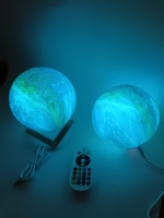 Lumière lunaire LED RGB rechargeable par USB, ciel étoilé 3D, planète solaire, lumière nocturne LED, décoration intérieure, mini lampe de nuit