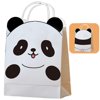 Sac en papier kraft imprimé - Sac cadeau d'anniversaire avec anse - Sac d'emballage alimentaire pour café, lait, thé, pâtisserie