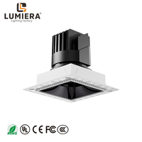 Modern 9W COB LED Downlight Diecasting aluminium anti-silau 55mm potongan langit-langit Spotlight arah tetap untuk rumah atau kantor