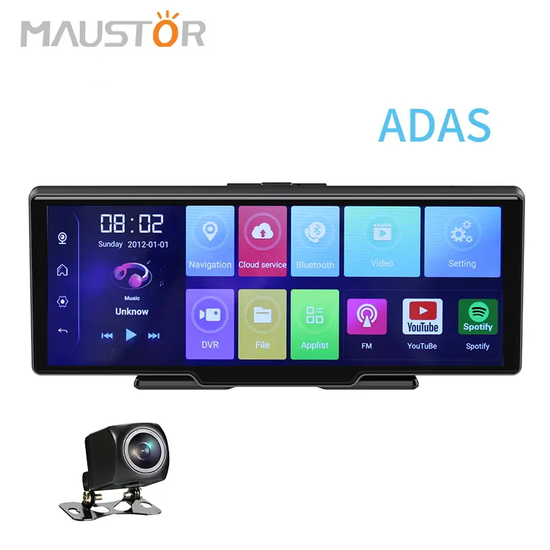 Maustor T96 Console centrale Dash Cam Android 8.1 RAM4G ROM32G ADAS FHD 1080P double objectif GPS Google Navigation voiture Dvr enregistreur 4G