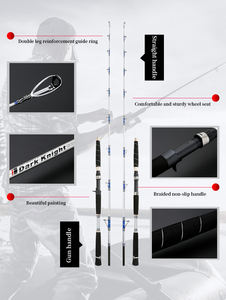 คันเบ็ดตกปลาคาร์พแบบแข็งพิเศษ 2 ท่อน ทำจากคาร์บอน สำหรับตกปลาทะเลแบบติดตะขอเหล็ก ตกปลาแบบติดตะขอแข็ง ใกล้ชายฝั่ง/เรือ/แพ - Product Image 2