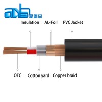 Câble de Microphone à 2 fils Oem, coloré, avec câble Od de 6mm, pour Microphone, 1 pièce