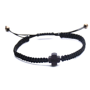Handmade Rope Woven Cross <b>Bracelet</b> Black Adjustable <b>String</b> <b>Bracelet</b> For Gift - Product Image 1