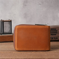 Dompet Kartu Bisnis Pria Kulit Asli, Tempat Kartu SIM, Dompet Koin, Tempat Kartu Lipat, Dompet Kulit Sapi Berkualitas Tinggi